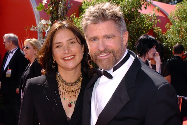 Treat Williams and wife Pam Van Sant during The 56th Annual Primetime Emmy Awards - Red Carpet at The Shrine Auditorium in Los Angeles, California, United States. (Photo by George Pimentel/WireImage)