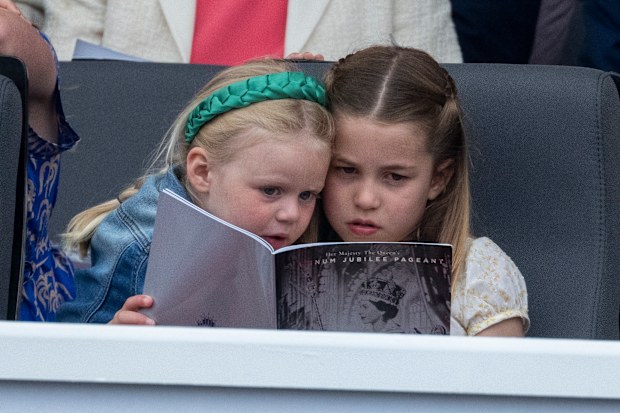 Lena Tindall and Princess Charlotte cozy up during the Platinum Pageant for the Queen's Jubilee.