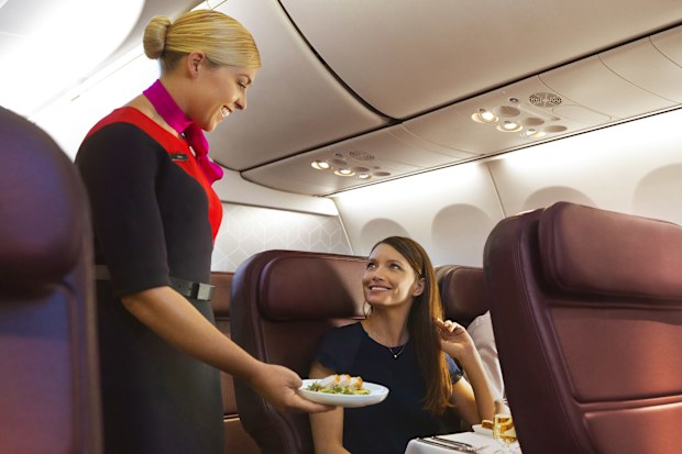 qantas economy plane cabin