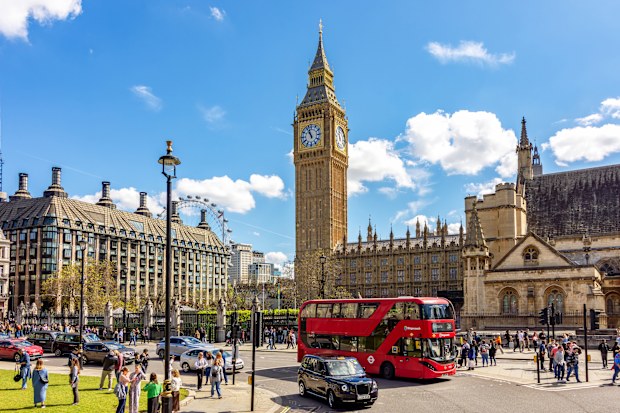 London, UK - 04 May 2024: Parliament square in centre of London with Big Ben