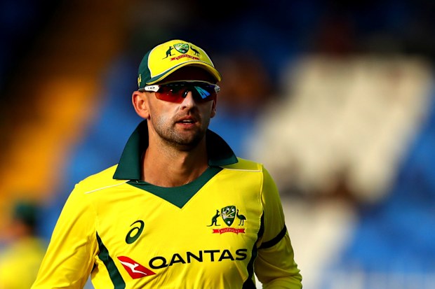 Nathan Lyon pictured in a one-day international in 2019.