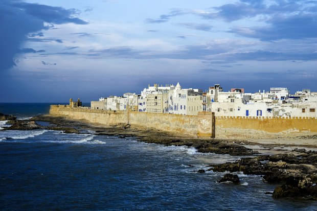Essaouira, morocco, with its ancient ramparts protecting the city from the ocean, is a popular tourist destination