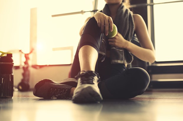 gym woman exercising stock picture