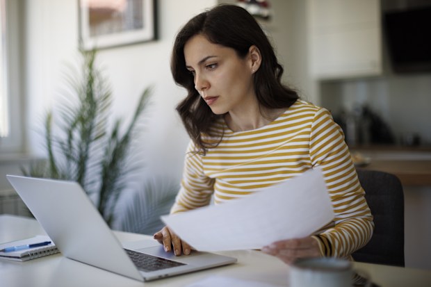 Woman working at laptop