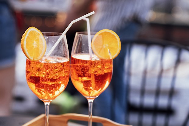 Two glasses of Aperol spritz