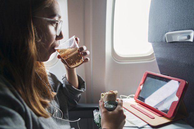 Drinking on plane