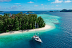 yacht moored in the Solomon Islands