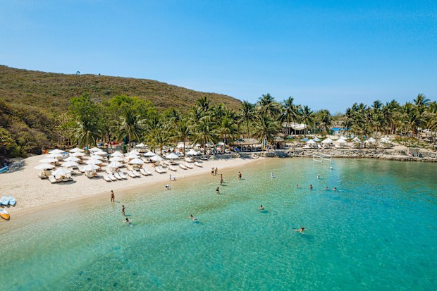 Beautiful Beach on the Coast of Dam Bay, Nha Trang, Vietnam