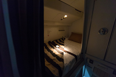 What are the flight attendant rest areas like?