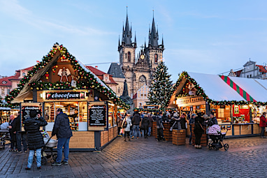 Old Town Square and Wenceslas Square Christmas markets, Prague, Czech Republic