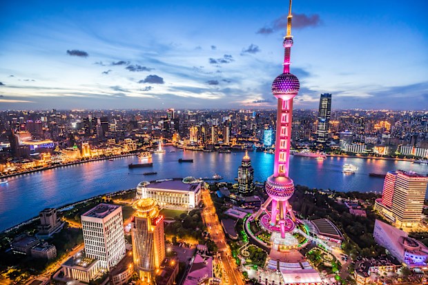 View of the splendid night view of downtown Shanghai.