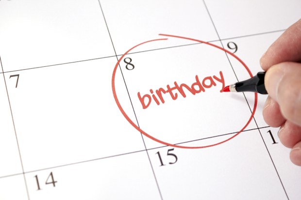 Red circle marked on a calendar Birthday