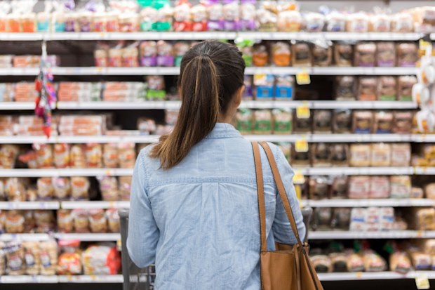 Bread supermarket shelf