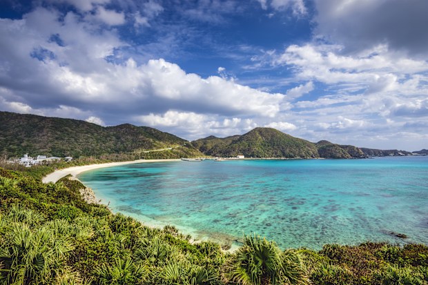 Aharen Beach on Tokashiki Island in Okinawa, Japan.