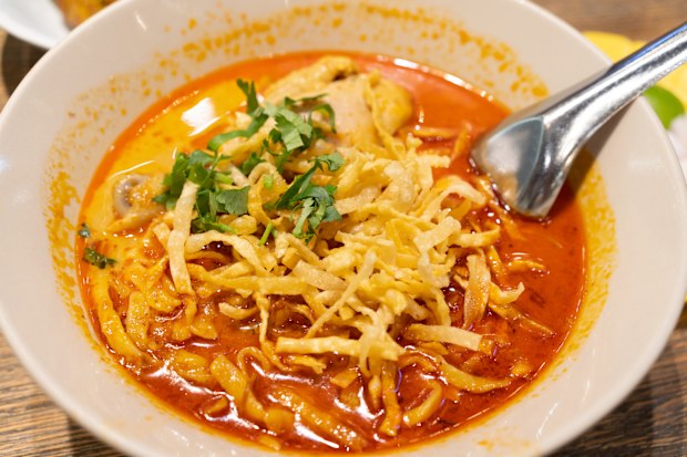 Khao Soi, Thai Noodles Khao Soi, Chicken Curry with seasoning