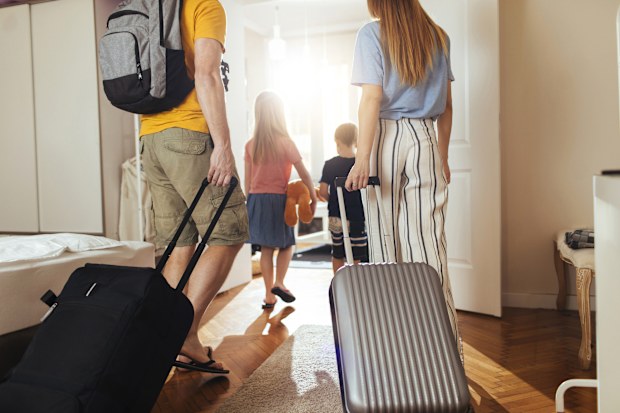 Family going on holiday