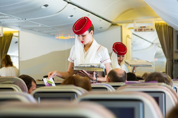 Emirates boeing 777-300 economy class interior