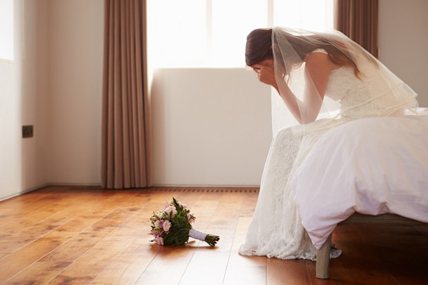 sad bride