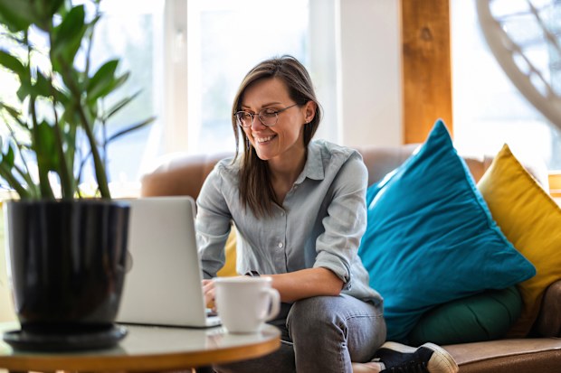 Woman budgeting and paying bills