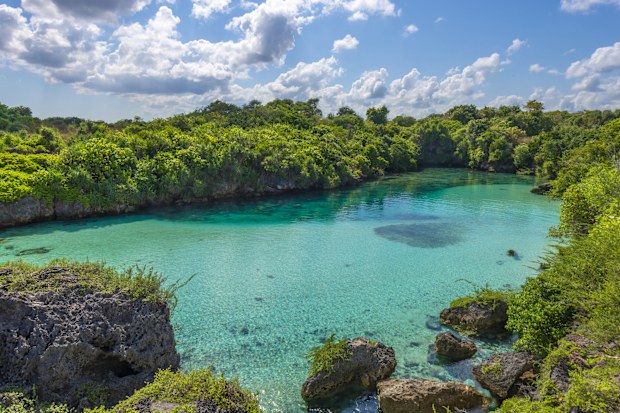Waekuri Lake is a unique lake located in southwest Sumba. waekuri lake is a saltwater lake, which is near the sea that only limited by rocks