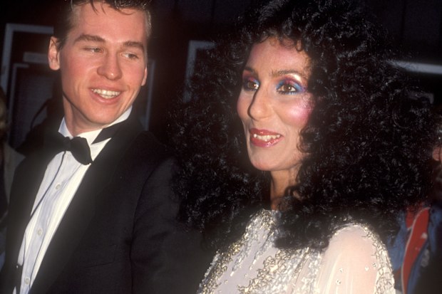 Val KIlmer & Cher at the Academy Awards in Los Angeles on April 11, 1983.