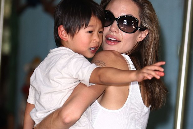 Angelina Jolie and son Pax in 2007. 