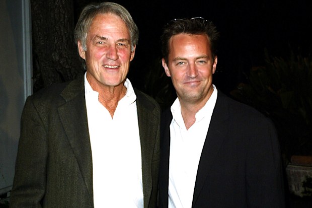 Matthew Perry and father John Bennett Perry on October 4, 2003 in Los Angeles