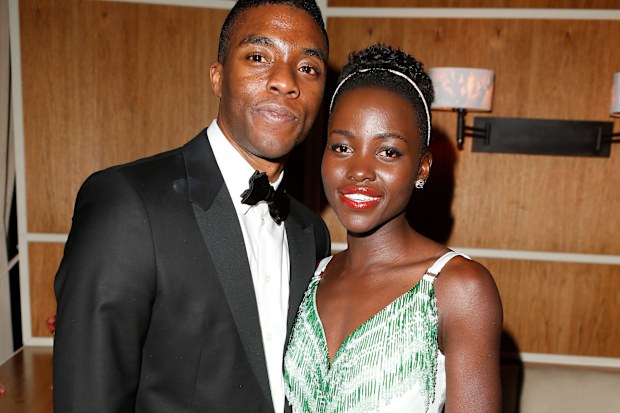 Lupita Nyong'o, Chadwick Boseman,2014 Vanity Fair Oscar Party