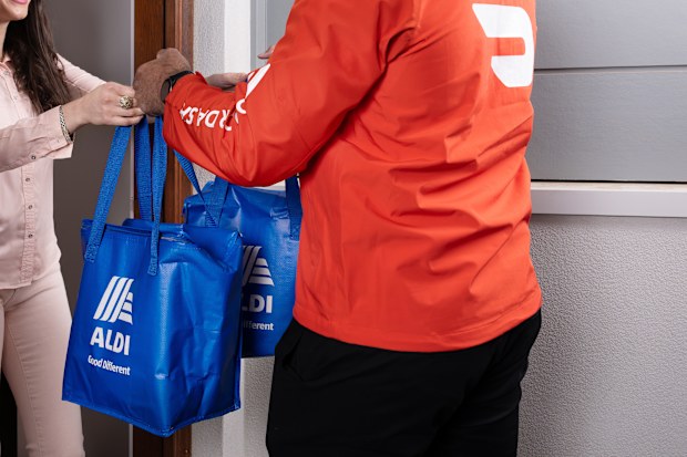 aldi doordash partnership trial in canberra head of expansion grocery delivery