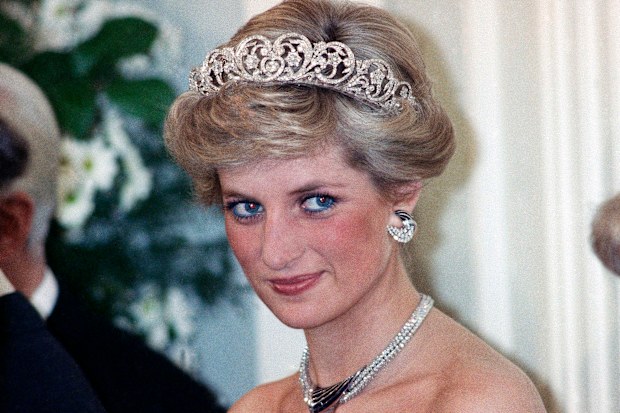 Princess Diana, is pictured during an evening reception given by the West German President Richard von Weizsacker. 