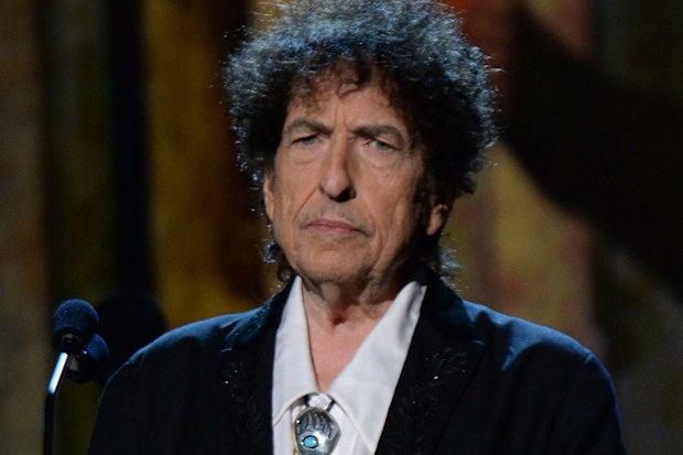 Bob Dylan onstage at the 25th anniversary MusiCares 2015 Person Of The Year Gala honoring Bob Dylan at the Los Angeles Convention Center on February 6, 2015 in Los Angeles, California. 
