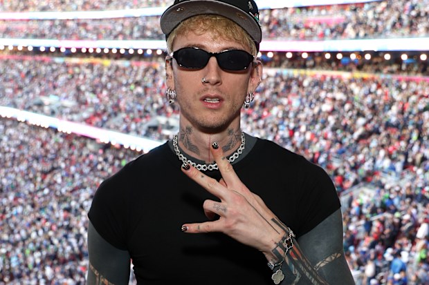 MGK, or Machine Gun Kelly, at the Super Bowl LX at Levi Stadium in Santa Clara at Levi's Stadium on February 8, 2026 in Santa Clara, California. 