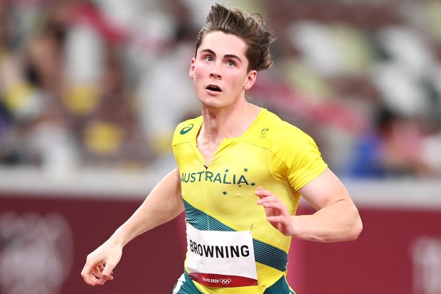 Rohan Browning competing at the Tokyo Olympics in 2021.
