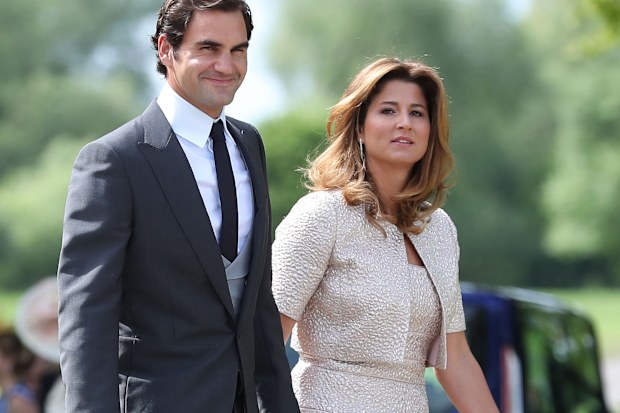 Roger Federer and his wife Mirka arrive ahead of the wedding of the Duchess of Cambridge's sister Pippa Middleton to James Matthews.
