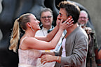 NEW YORK, NEW YORK - JUNE 23: (L-R) Scarlett Johansson and Jonathan Bailey attend the "Jurassic World Rebirth" New York Premiere at Lincoln Center on June 23, 2025 in New York City. (Photo by Jamie McCarthy/Getty Images)