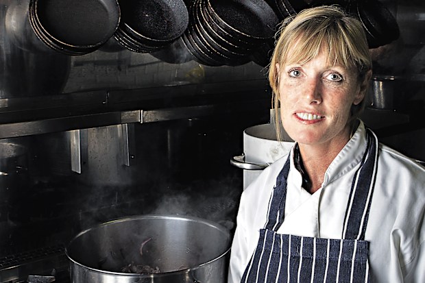 Chef and author Skye Gyngell at her workplace in Richmond, south of London. 