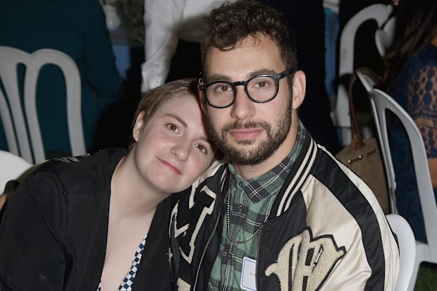Actress/writer Lena Dunham and musician Jack Antonoff attend The Rape Foundation's annual brunch at Greenacres, The Private Estate of Ron Burkle on October 4, 2015 in Beverly Hills, California. 
