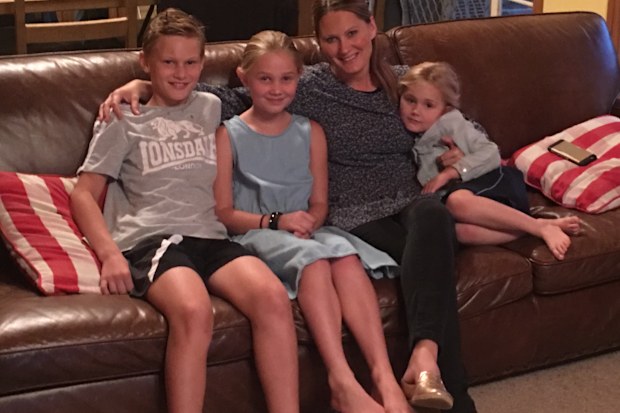 Caroline Erwin with three children