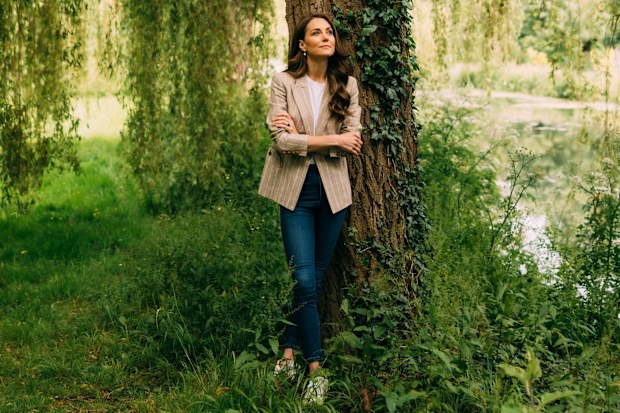 Kate, the Princess of Wales, in a new photograph taken near her home in Windsor.