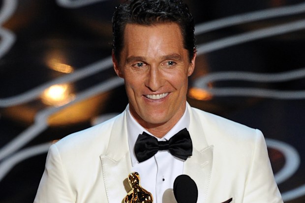 Matthew McConaughey onstage during the Oscars at the Dolby Theatre on March 2, 2014 in Hollywood, California.