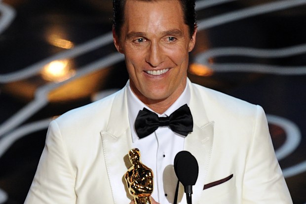 Matthew McConaughey onstage during the Oscars at the Dolby Theatre on March 2, 2014 in Hollywood, California.
