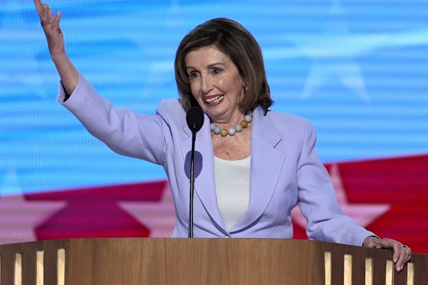 Nancy Pelosi speaks during the Democratic National Convention Wednesday, Aug. 21, 2024, in Chicago. 