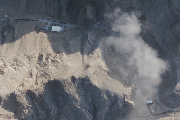 This satellite image provided by Planet Labs PBC shows a missile base, in Isfahan, Iran, Sunday, March 1, 2026.  