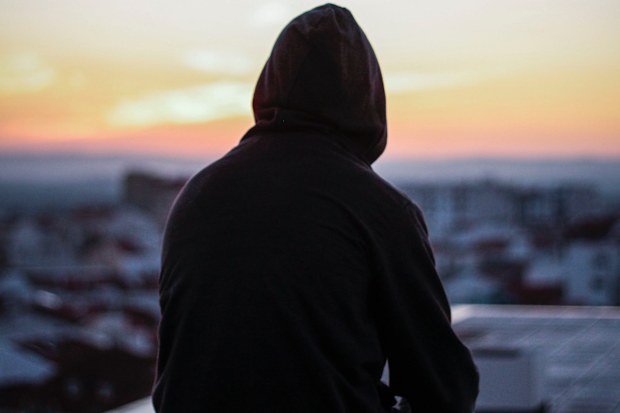 Man alone, man by himself, lonely