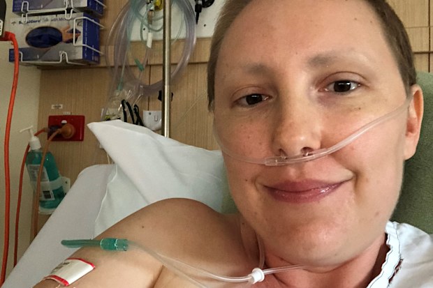 Jess Braude in hospital.