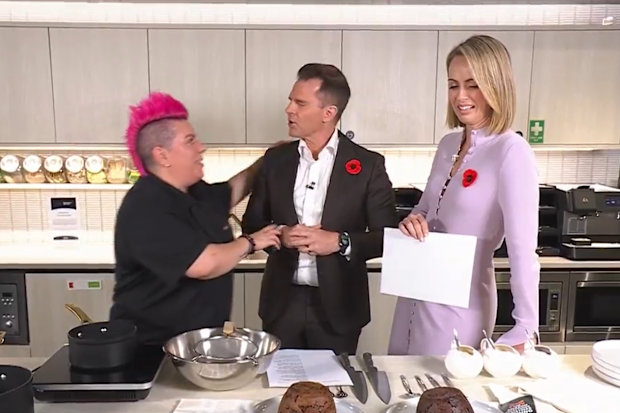 Anna Polyvoui introduces David Campbell and Sylvia Jeffreys to the savoury Christmas pudding