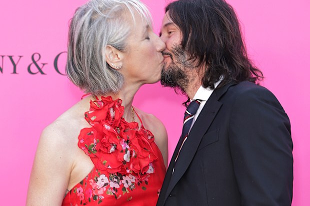 LOS ANGELES, CALIFORNIA - APRIL 15: (L-R) Alexandra Grant and Keanu Reeves attend the MOCA Gala 2023 at The Geffen Contemporary at MOCA on April 15, 2023 in Los Angeles, California. (Photo by Momodu Mansaray/WireImage)