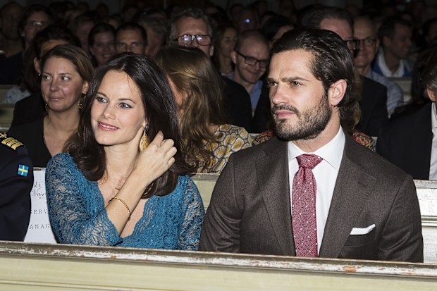 Prince Carl Phillip and Princess Sofia of Sweden attend "Christmas in Vasastan" concert at Gustav Vasa church on December 21, 2015 in Stockholm, Sweden. 
