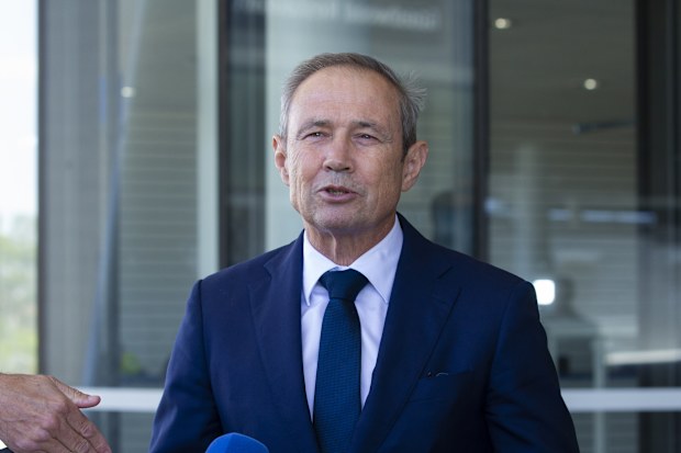 Pictures of people arriving at the Tim Picton Funeral at the Riveroom at Optus Stadium in Burswood, Perth. Pictures of WA Premier Roger Cook speaking after the event.