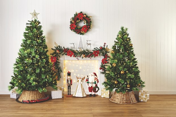 Pre-lit Aldi Christmas trees 2024
